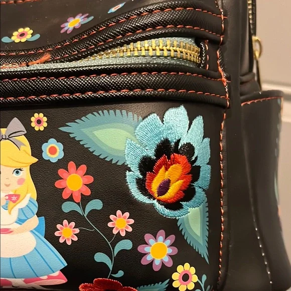 Loungefly Disney Floral Black Backpack - Picture 13 of 14